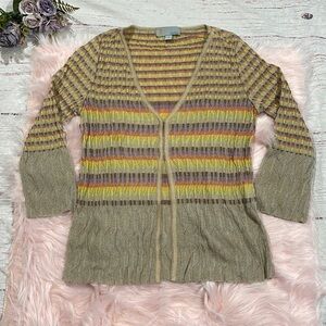 Missoni Chevron Pastel Striped Lightweight 3/4 Cardigan